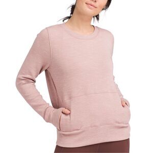 prAna Sunrise Long-Sleeve Rose Pink Crewneck Sweatshirt Womens Small